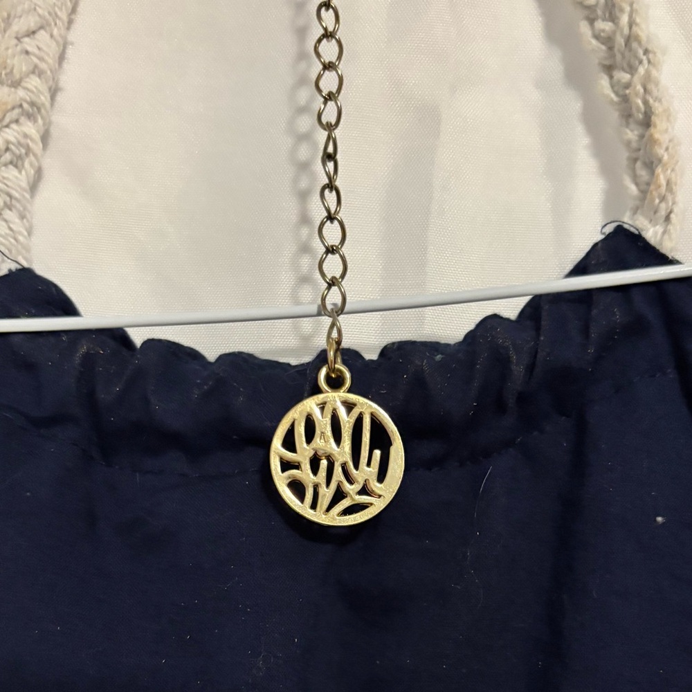 🌊 Lilly Pulitzer Nautical Halter Dress – Size 8 – Navy & Gold Embroidered Rope - Picture 3 of 11